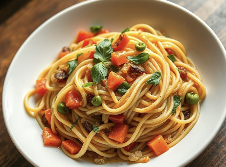 季節野菜のパスタ